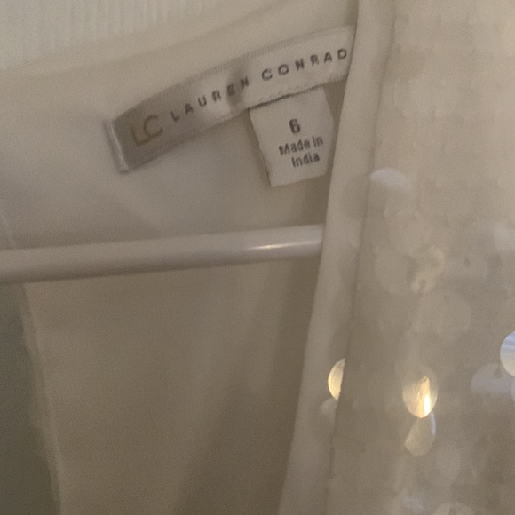 NWT Lauren Conrad white sequin dress, size 6. - Picture 3 of 6